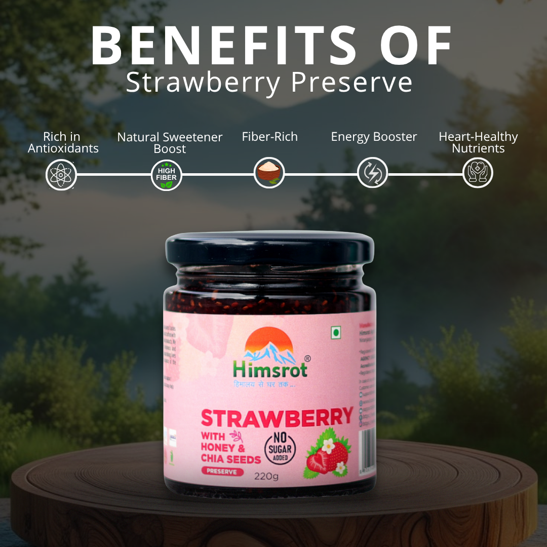 Himsrot Strawberry Preserve with Honey & Chia Seeds 220gm