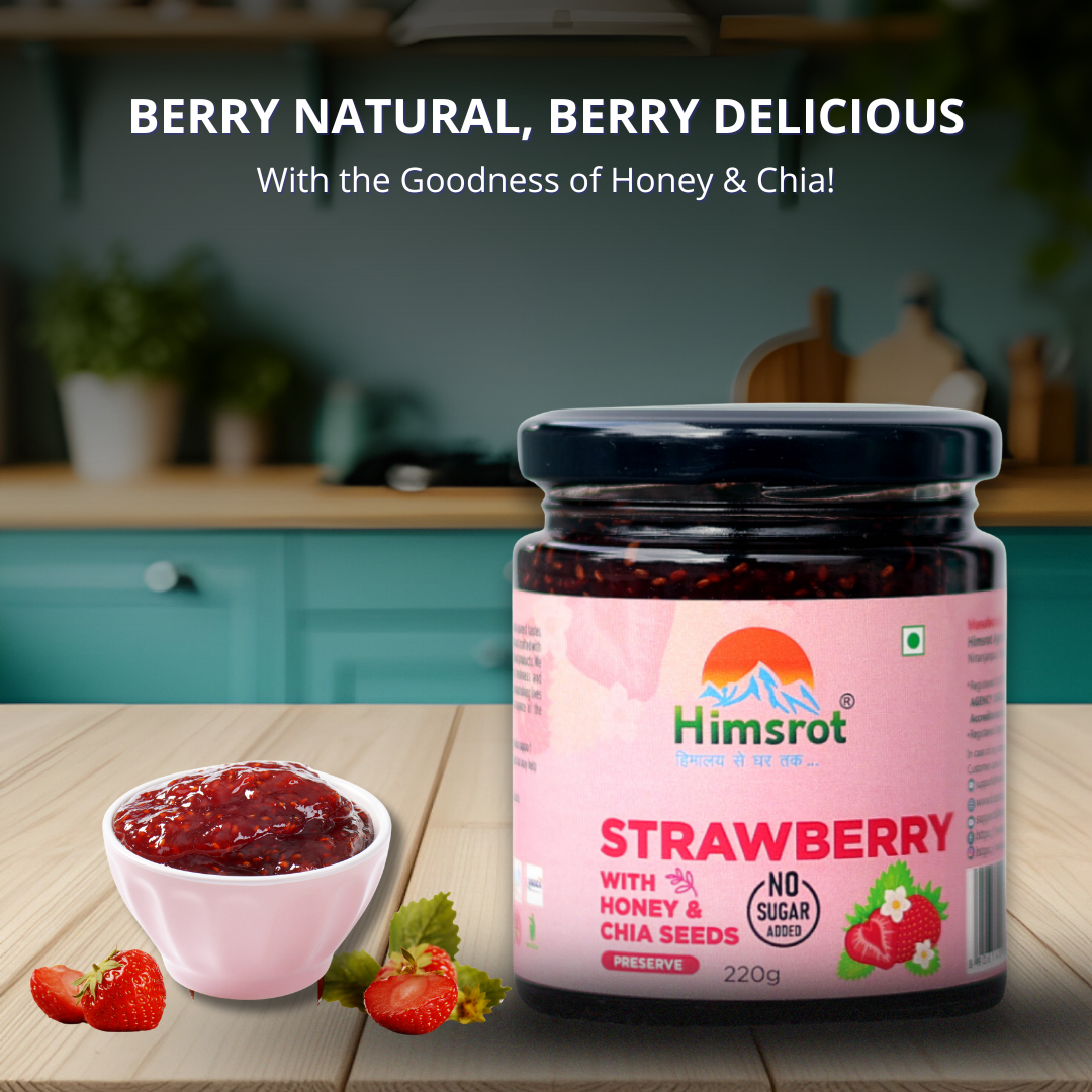 Himsrot Strawberry Preserve with Honey & Chia Seeds 220gm