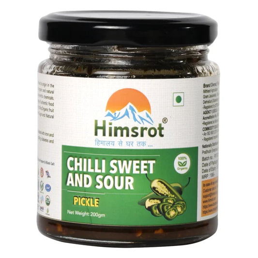 Himsrot Green Chilli Sweet & Sour Pickle Achar, 200g
