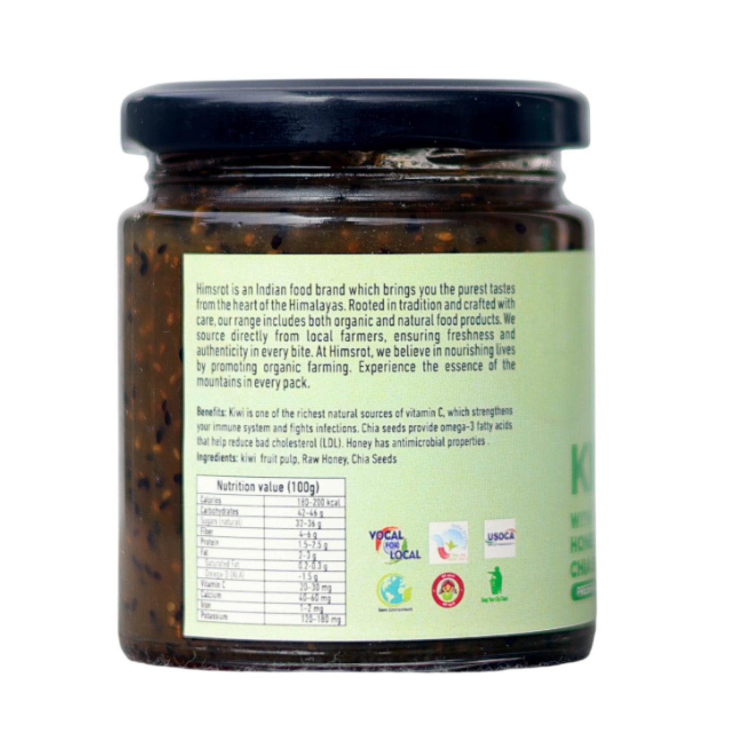 Himsrot Kiwi Preserve with Honey & Chia Seeds 220gm