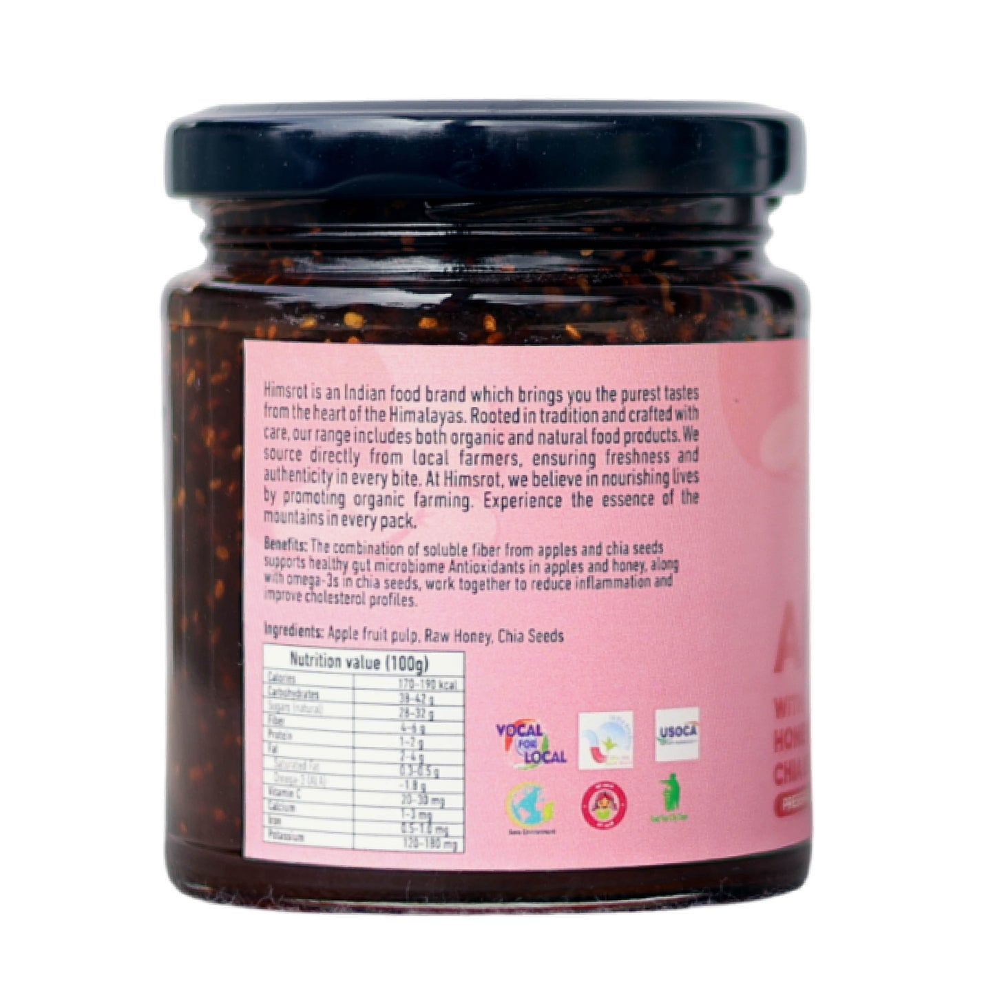 Himsrot Apple Preserve with Honey & Chia Seeds 250gm