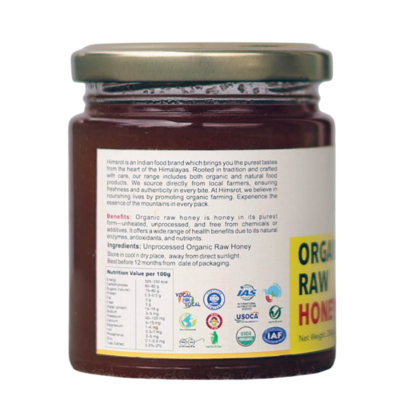 Himsrot Organic Raw Honey, 250g