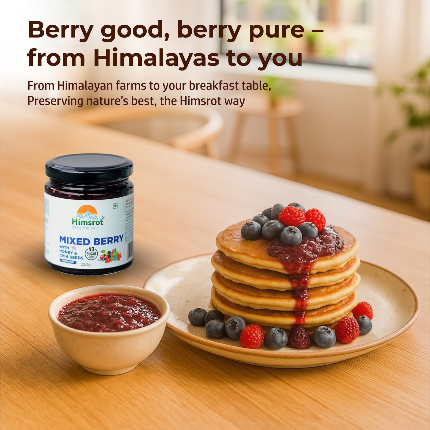 Himsrot Mixed Berry Preserve with Honey & Chia Seeds 250gm
