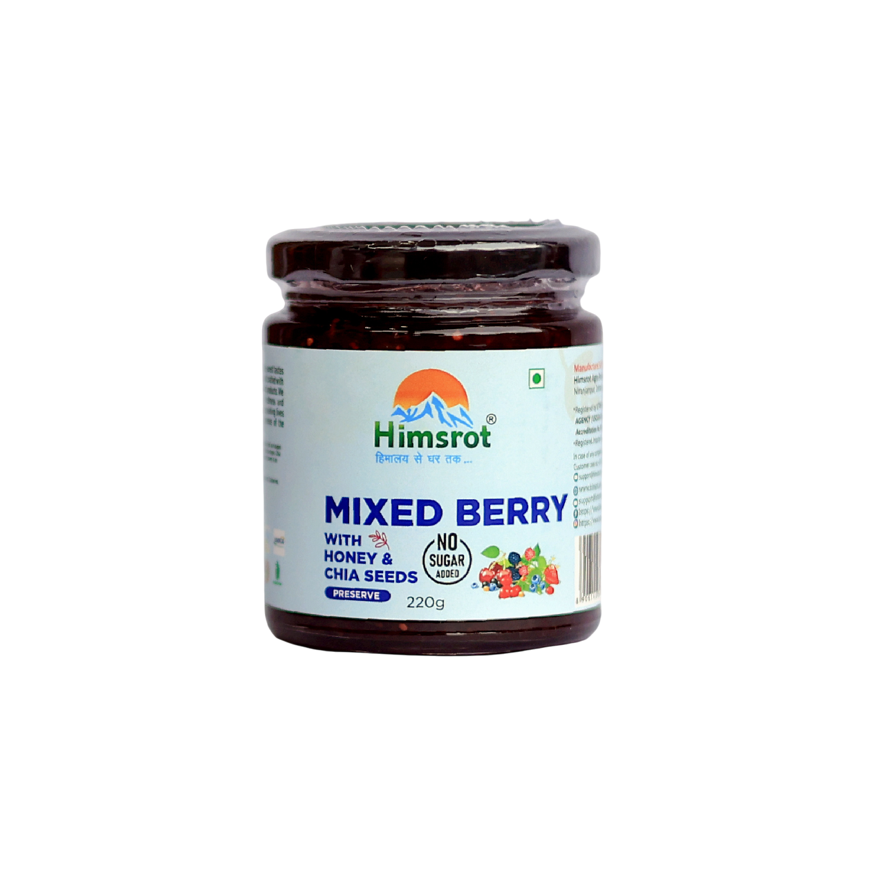 Himsrot Mixed Berry Preserve with Honey & Chia Seeds 250gm