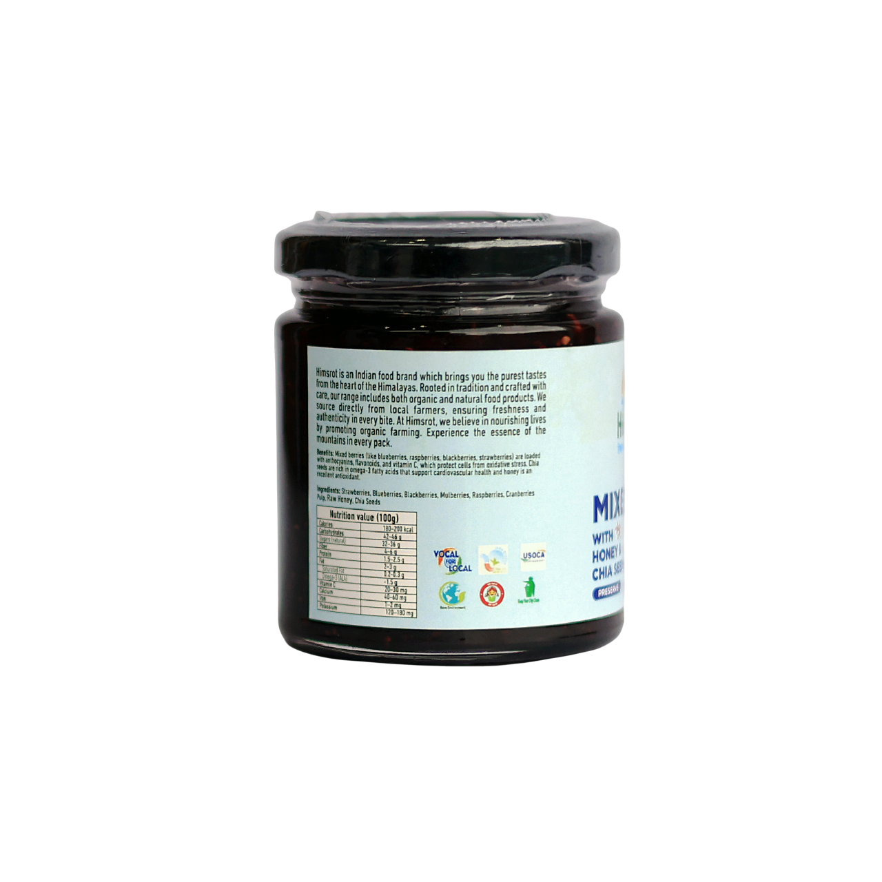 Himsrot Mixed Berry Preserve with Honey & Chia Seeds 250gm