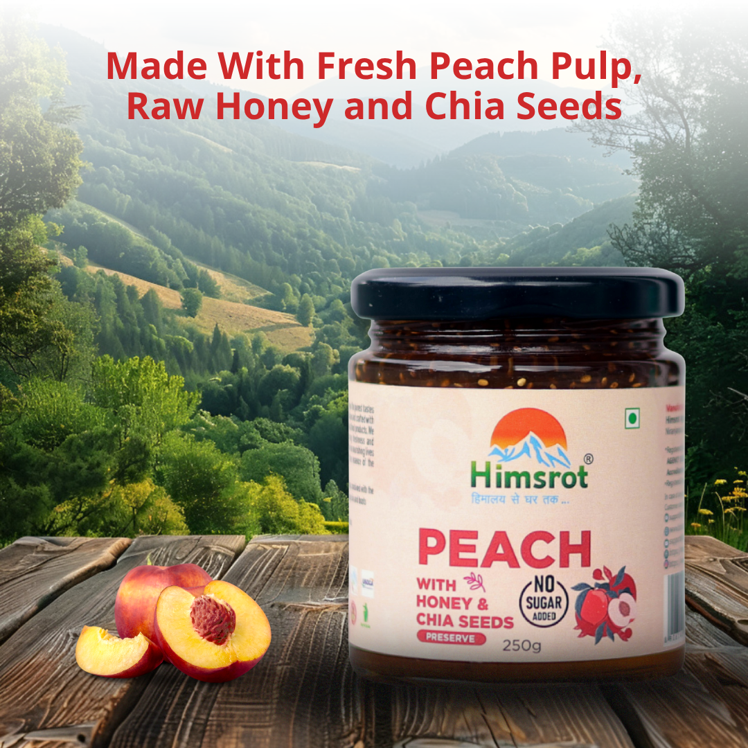 Himsrot Peach Preserve with Honey & Chia Seeds 250gm