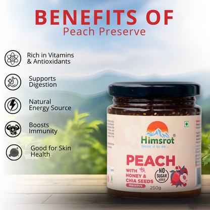 Himsrot Peach Preserve with Honey & Chia Seeds 250gm