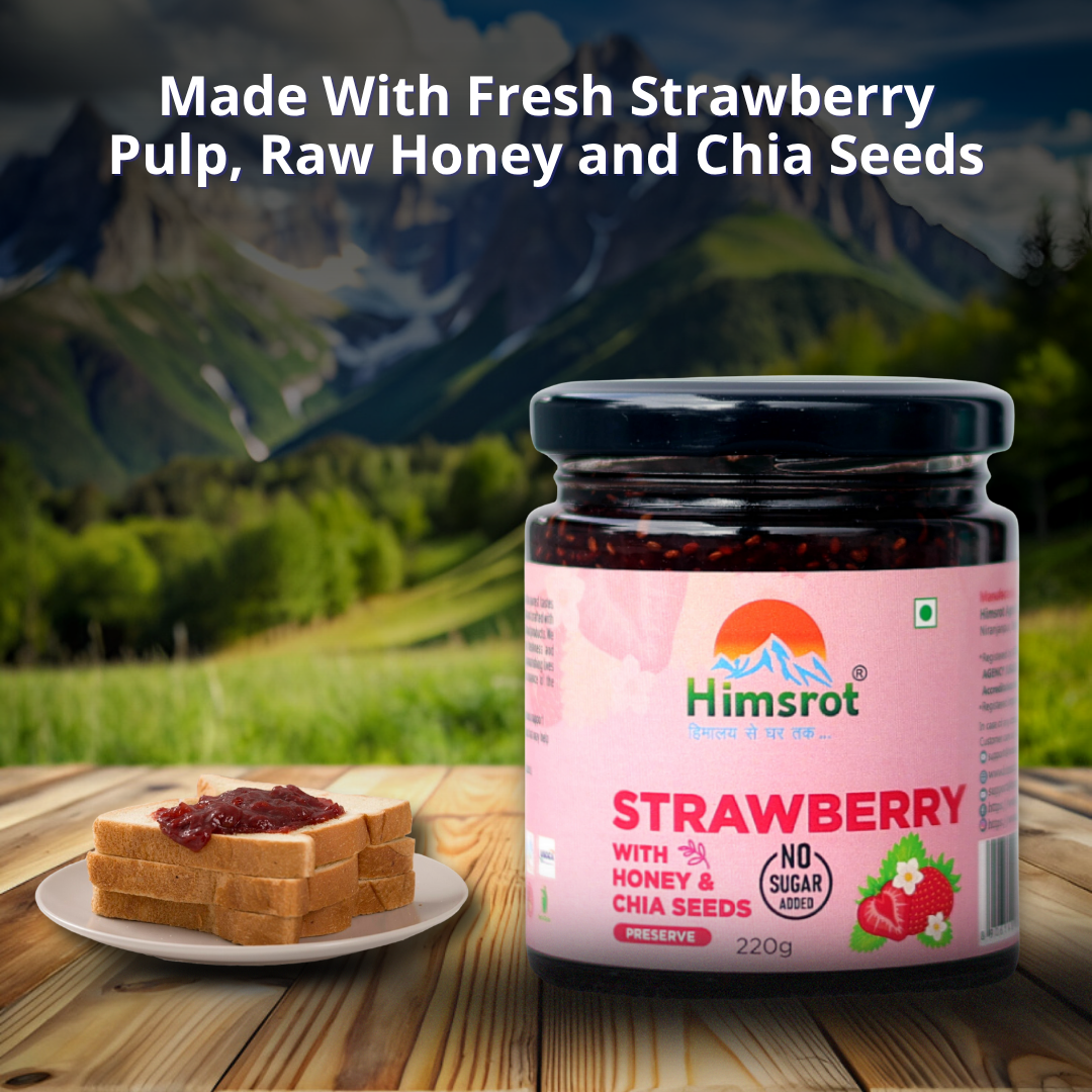 Himsrot Strawberry Preserve with Honey & Chia Seeds 220gm