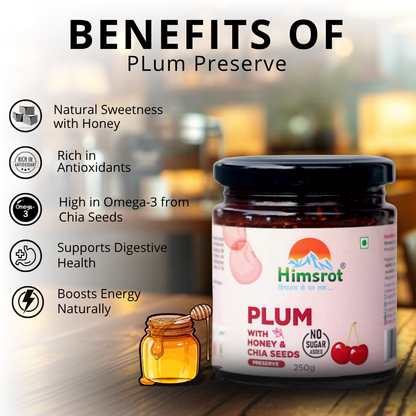 Himsrot Plum Preserve with Honey & Chia Seeds 250gm