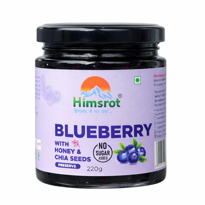 Himsrot Blueberry Jam (Preserve) with Honey & Chia Seeds | 220gm