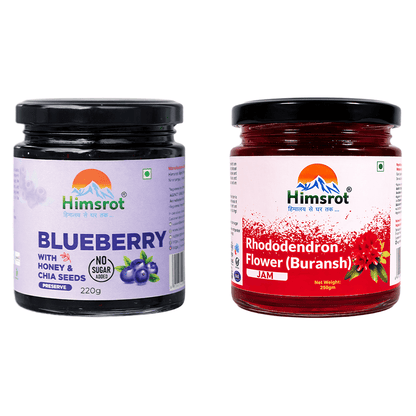 Blueberry Jam With Honey & Chia Seeds + Buransh Jam