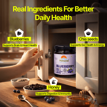Himsrot Blueberry Jam (Preserve) with Honey & Chia Seeds | 220gm