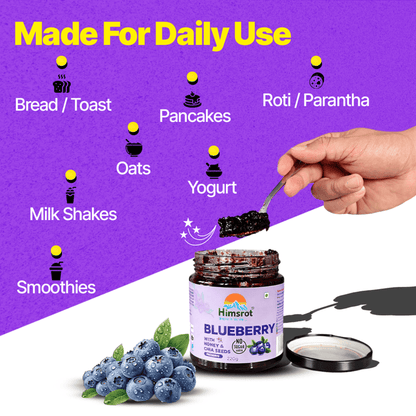 Himsrot Blueberry Jam (Preserve) with Honey & Chia Seeds | 220gm