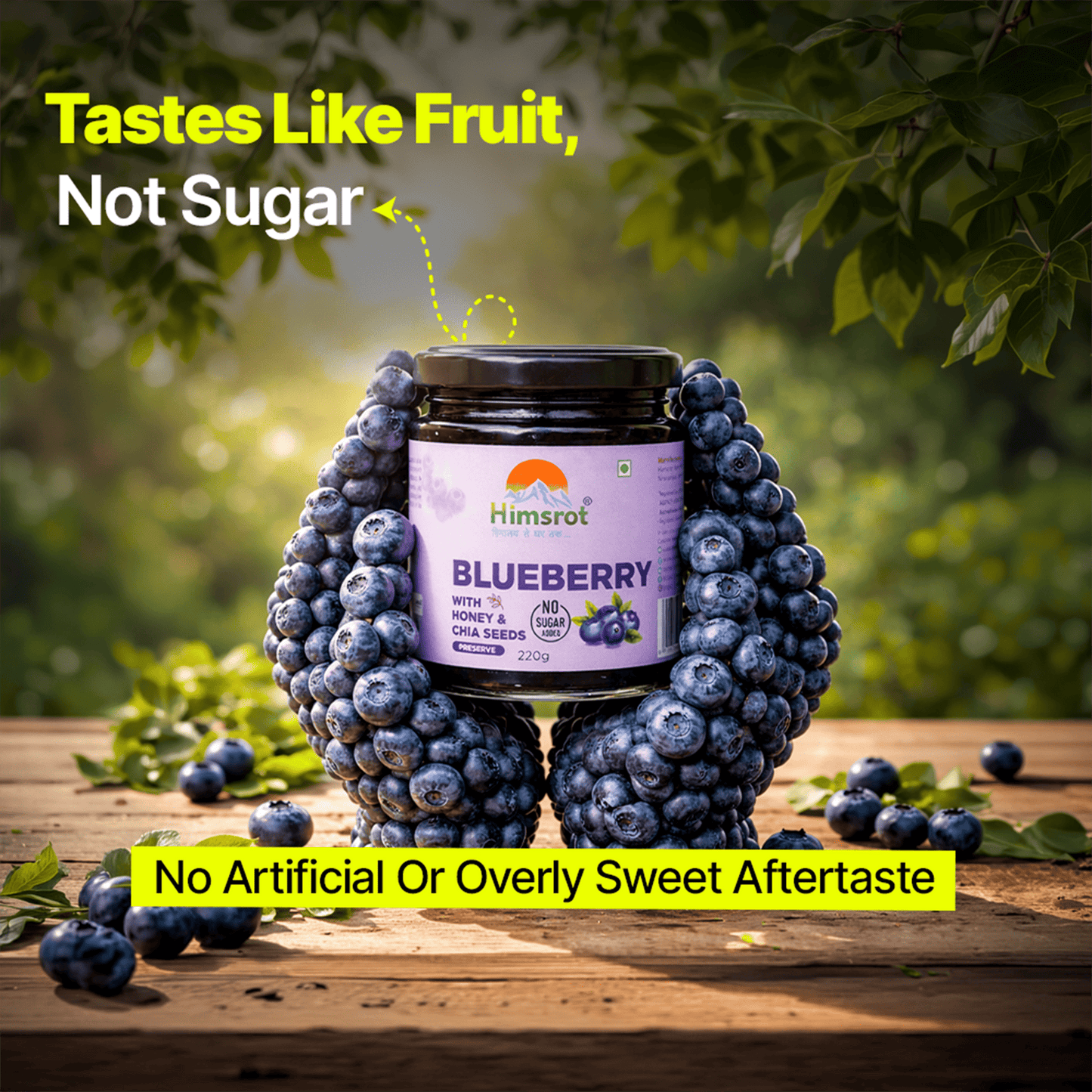 Himsrot Blueberry Jam (Preserve) with Honey & Chia Seeds | 220gm