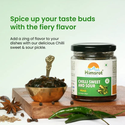 Himsrot Green Chilli Sweet & Sour Pickle Achar, 200g
