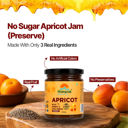 Himsrot Apricot Jam (Preserve) with Honey & Chia Seeds | 250gm