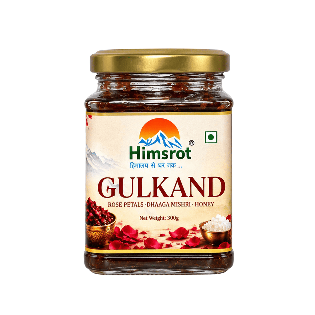 Himsrot Gulkand With Dhaaga Mishri & Honey | Pure, Natural & Himalayan | 300gm