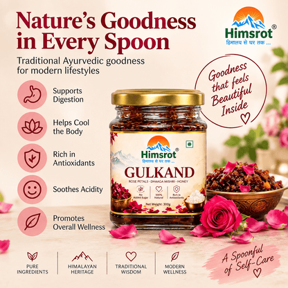 Himsrot Gulkand With Dhaaga Mishri & Honey | Pure, Natural & Himalayan | 300gm