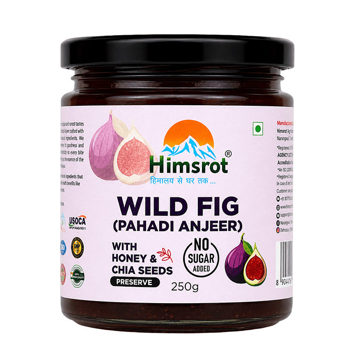 Himsrot Wild Fig (Pahadi Anjeer) Jam (Preserve) with Honey & Chia Seeds | 250gm