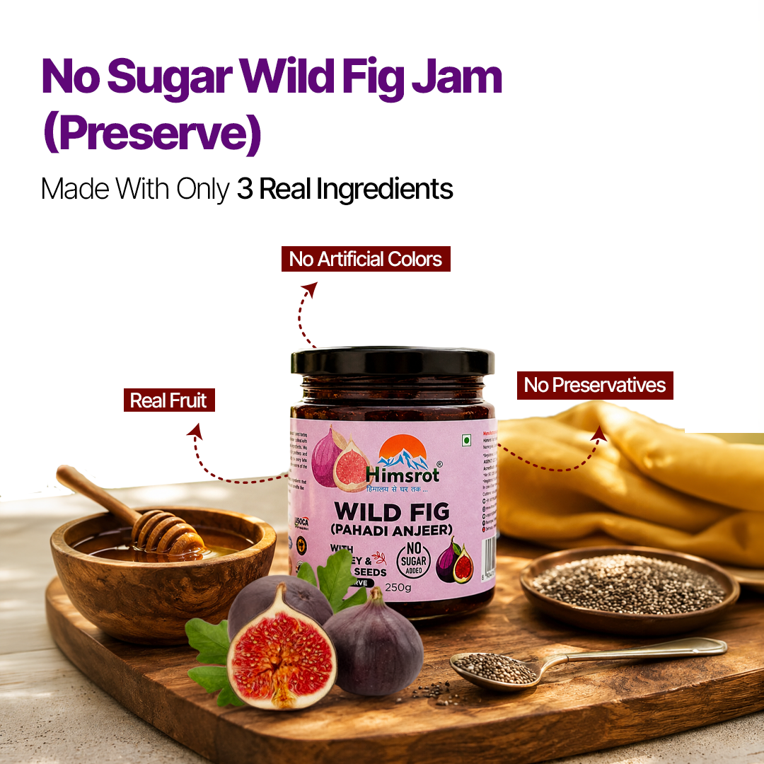 Himsrot Wild Fig (Pahadi Anjeer) Jam (Preserve) with Honey & Chia Seeds | 250gm