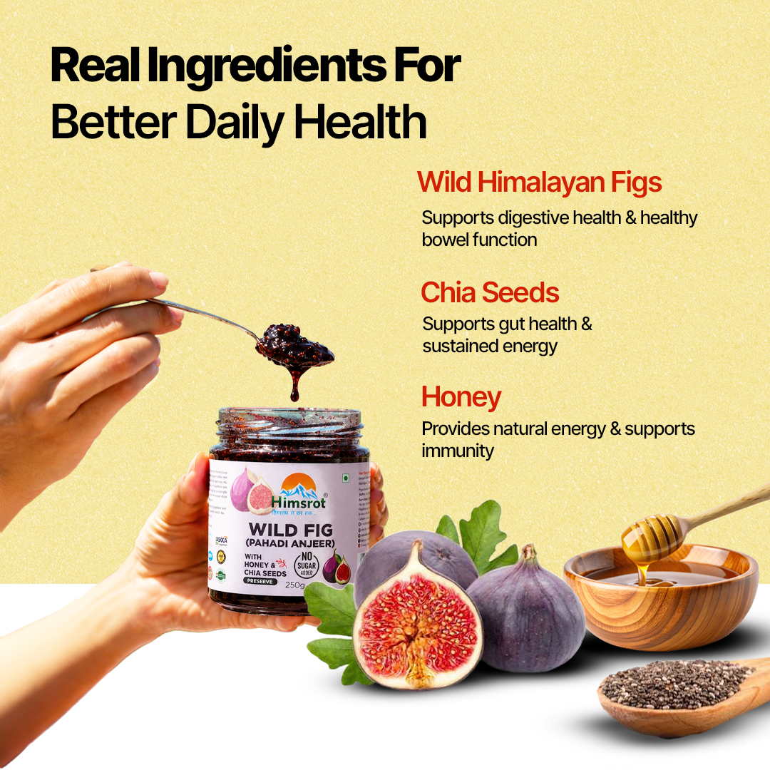 Himsrot Wild Fig (Pahadi Anjeer) Jam (Preserve) with Honey & Chia Seeds | 250gm