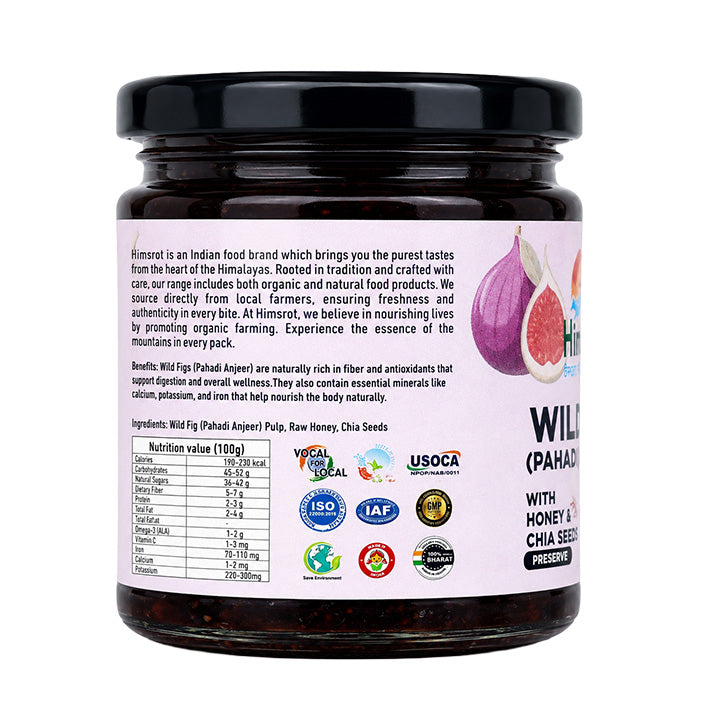 Himsrot Wild Fig (Pahadi Anjeer) Jam (Preserve) with Honey & Chia Seeds | 250gm