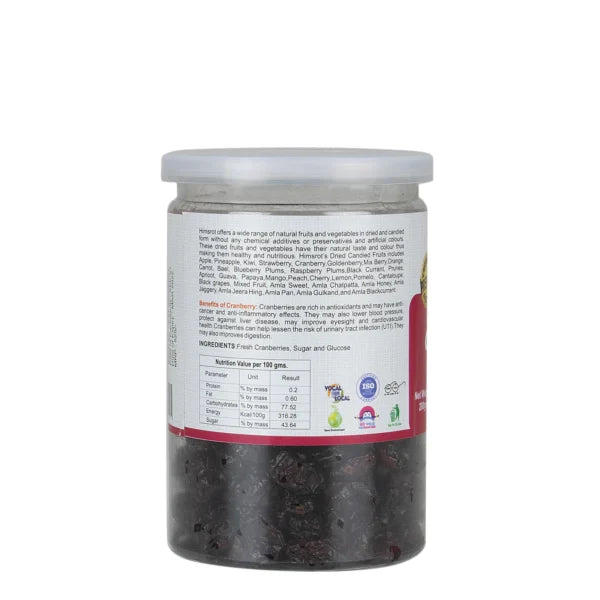 Himsrot Dried Cranberry Healthy Whole Dry Cranberry Fruit from Himalayas 100% Natural Sun Dried Berries, 200g