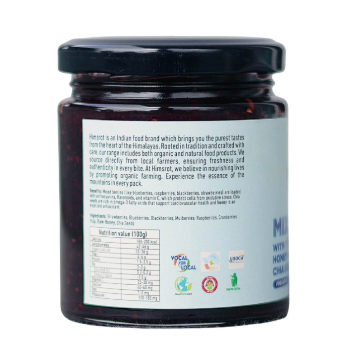 Himsrot Mixed Berry Preserve with Honey & Chia Seeds 250gm