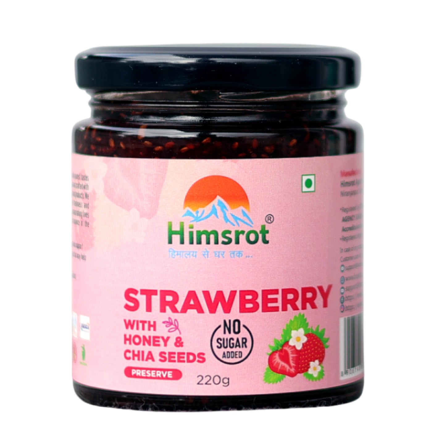 Himsrot Strawberry Preserve with Honey & Chia Seeds 220gm