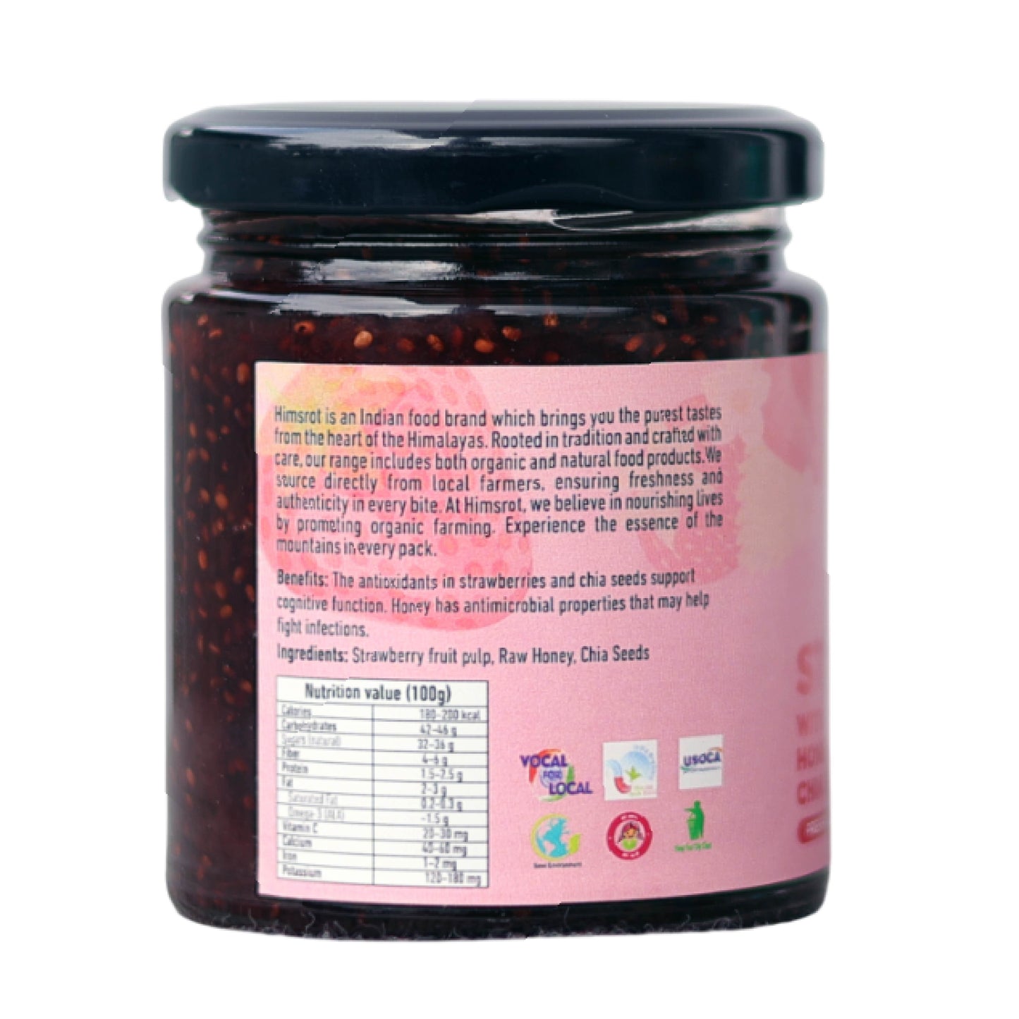 Himsrot Strawberry Preserve with Honey & Chia Seeds 220gm