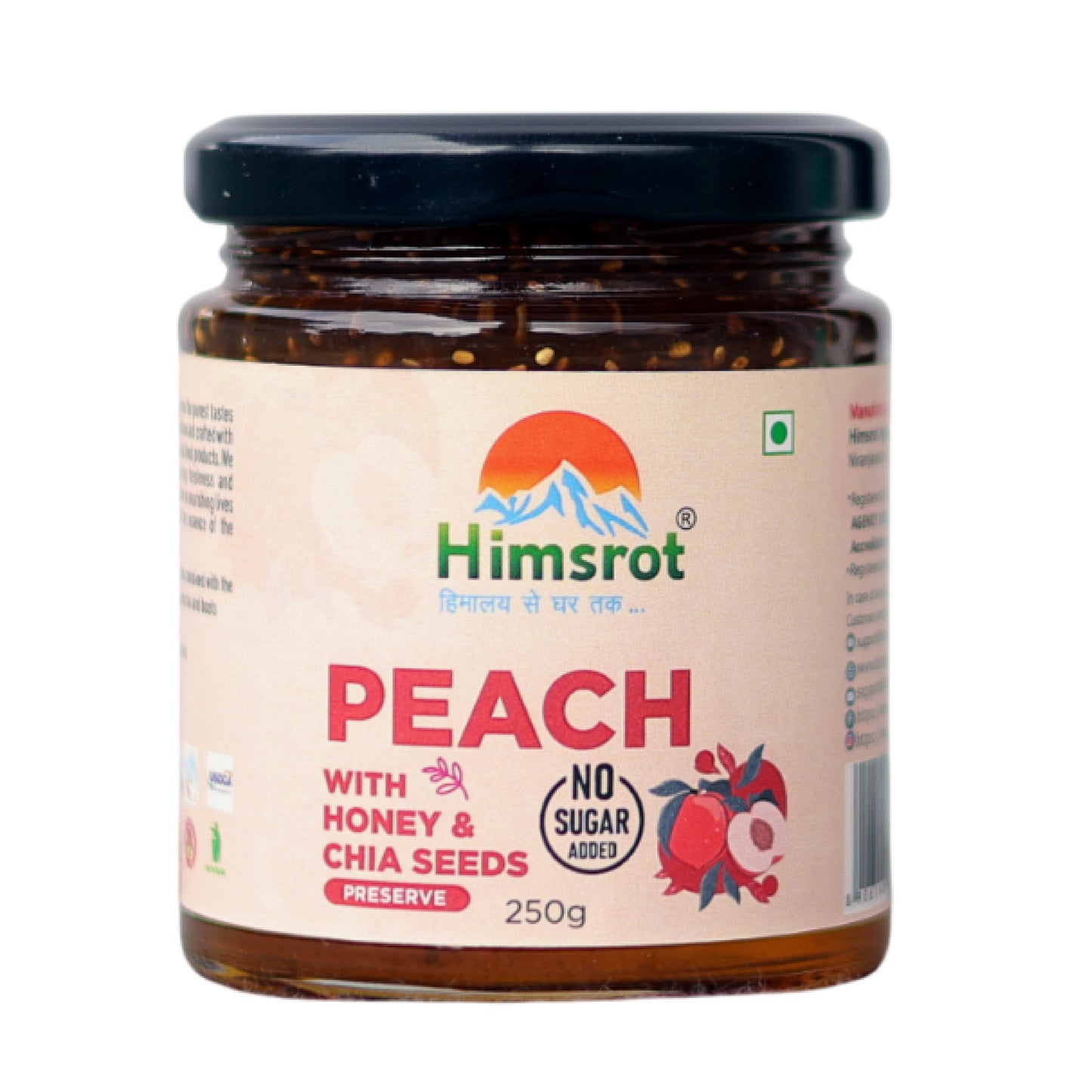Himsrot Peach Preserve with Honey & Chia Seeds 250gm