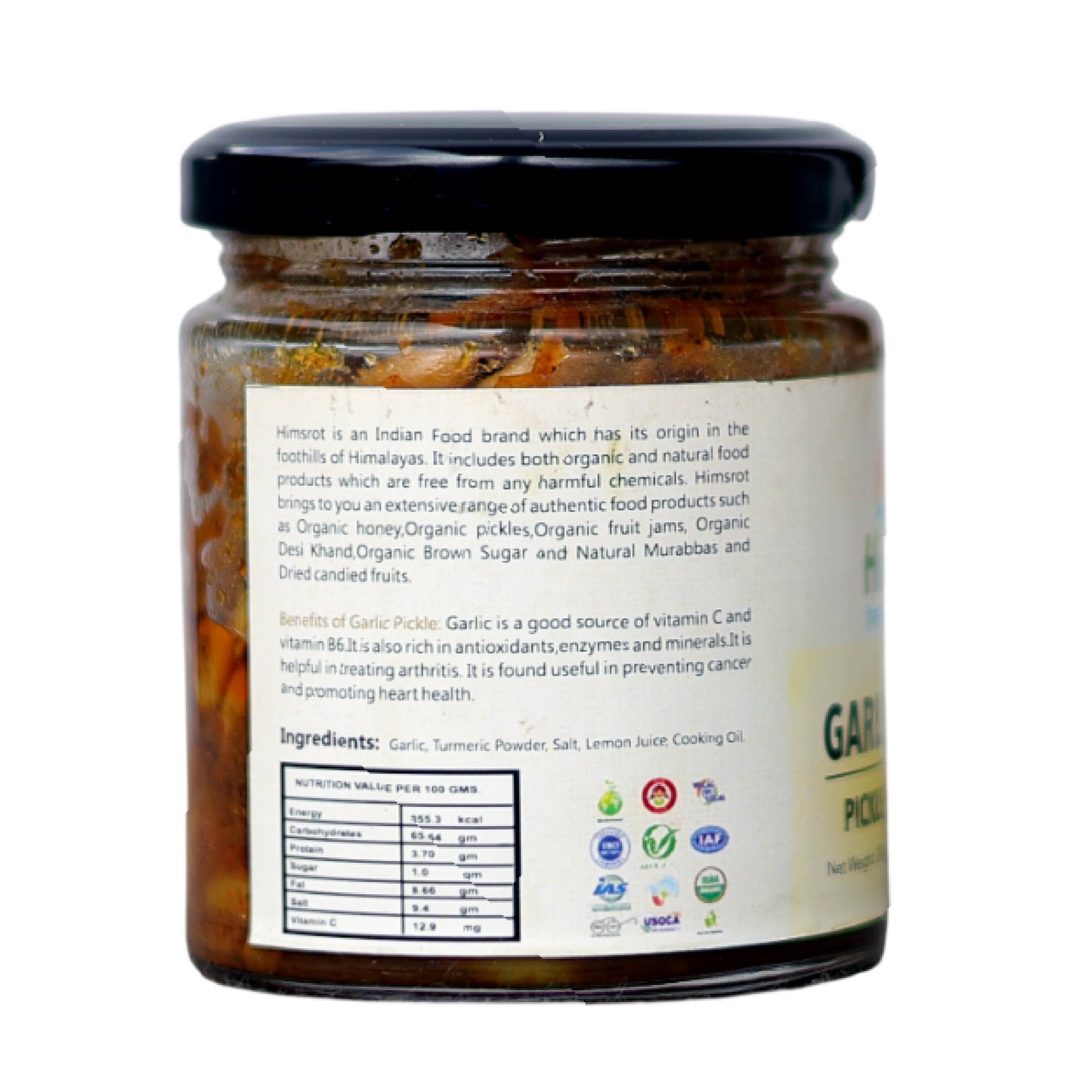 Himsrot Organic Garlic Pickle Lehsun Achar, 200g