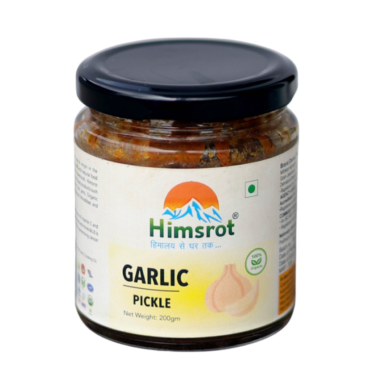 Himsrot Organic Garlic Pickle Lehsun Achar, 200g