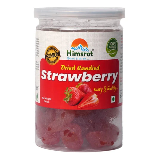 Himsrot Dried Strawberry Fruits from Himalayas 100% Natural Sun Dried Candied Strawberries, 200g