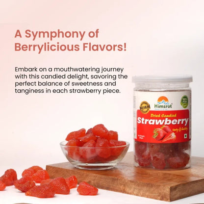 Himsrot Dried Strawberry Fruits from Himalayas 100% Natural Sun Dried Candied Strawberries, 200g