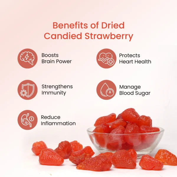 Himsrot Dried Strawberry Fruits from Himalayas 100% Natural Sun Dried Candied Strawberries, 200g