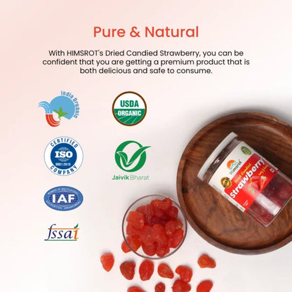 Himsrot Dried Strawberry Fruits from Himalayas 100% Natural Sun Dried Candied Strawberries, 200g