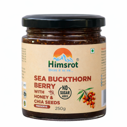 Himsrot Seabuckthorn Berry Jam (Preserve) With Honey & Chia Seeds | 250gm