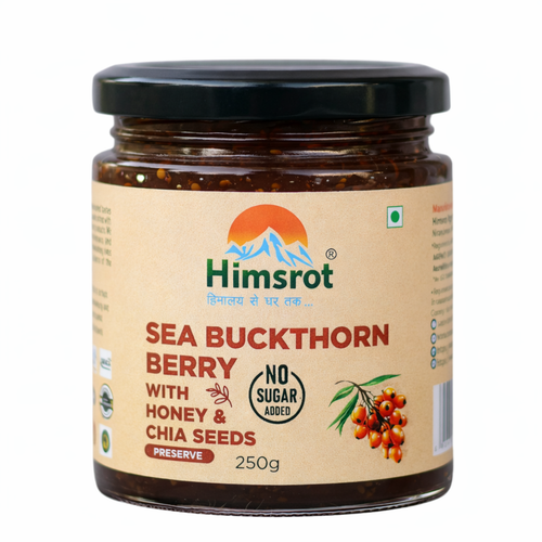 Himsrot Seabuckthorn Berry Jam (Preserve) With Honey & Chia Seeds | 250gm