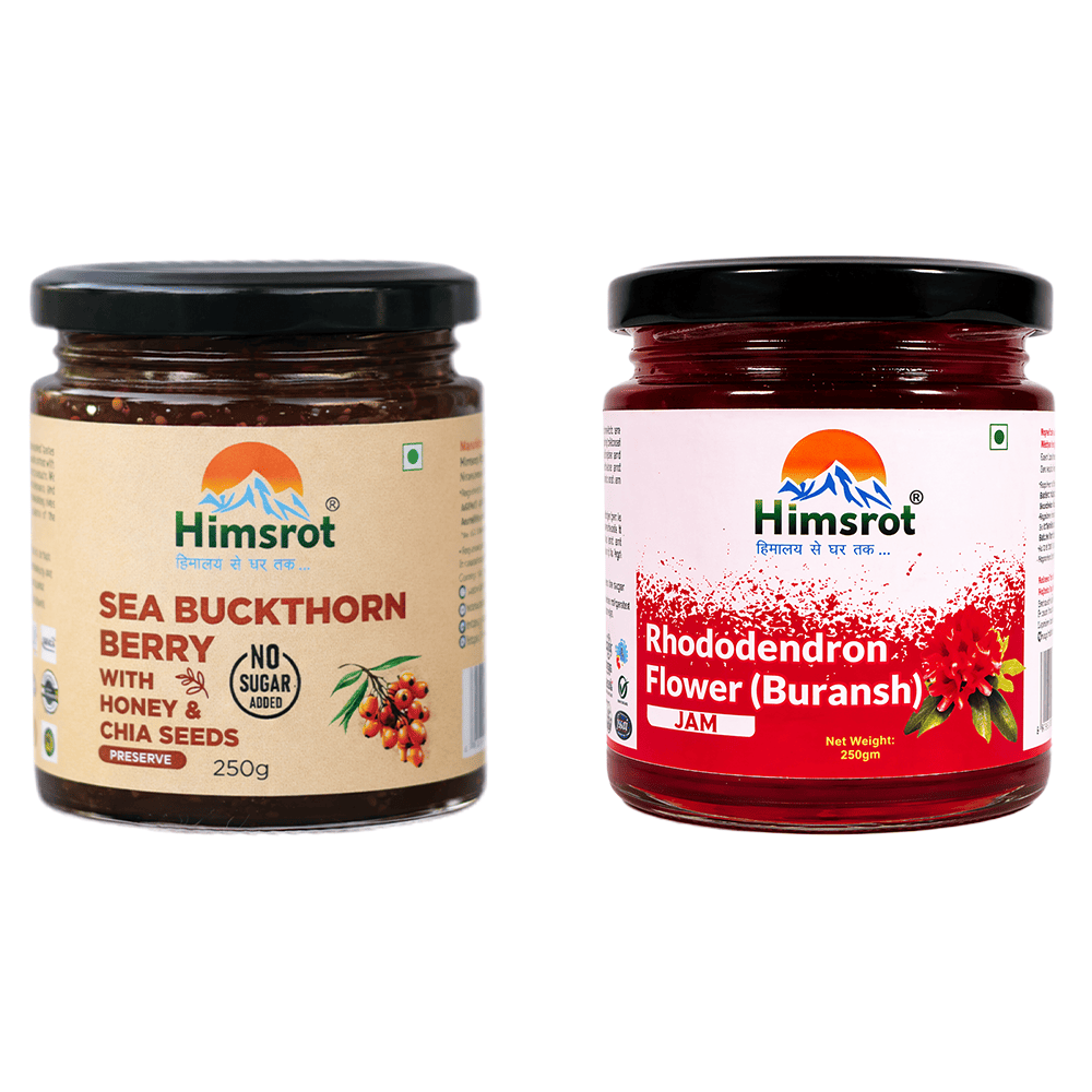 Seabuckthorn Jam With Honey & Chia Seeds + Buransh Jam