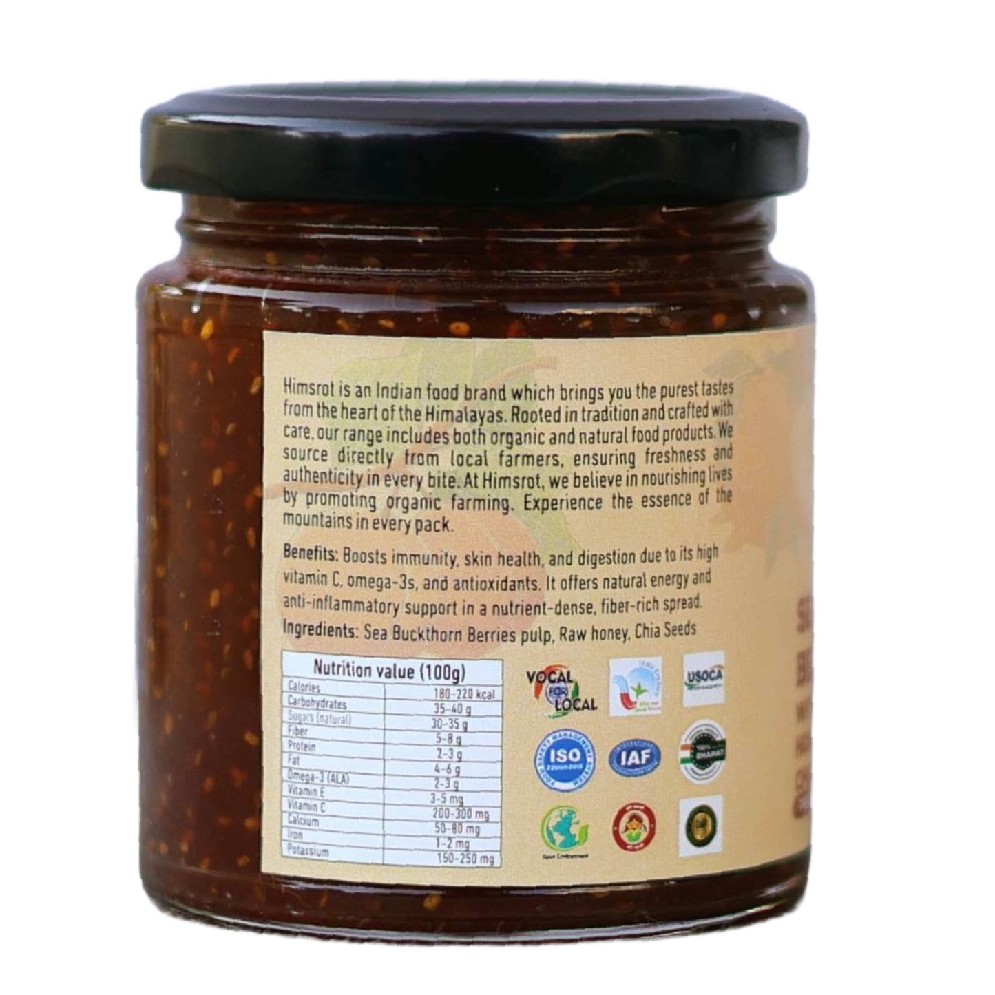 Himsrot Seabuckthorn Berry Preserve With Honey n Chia Seeds