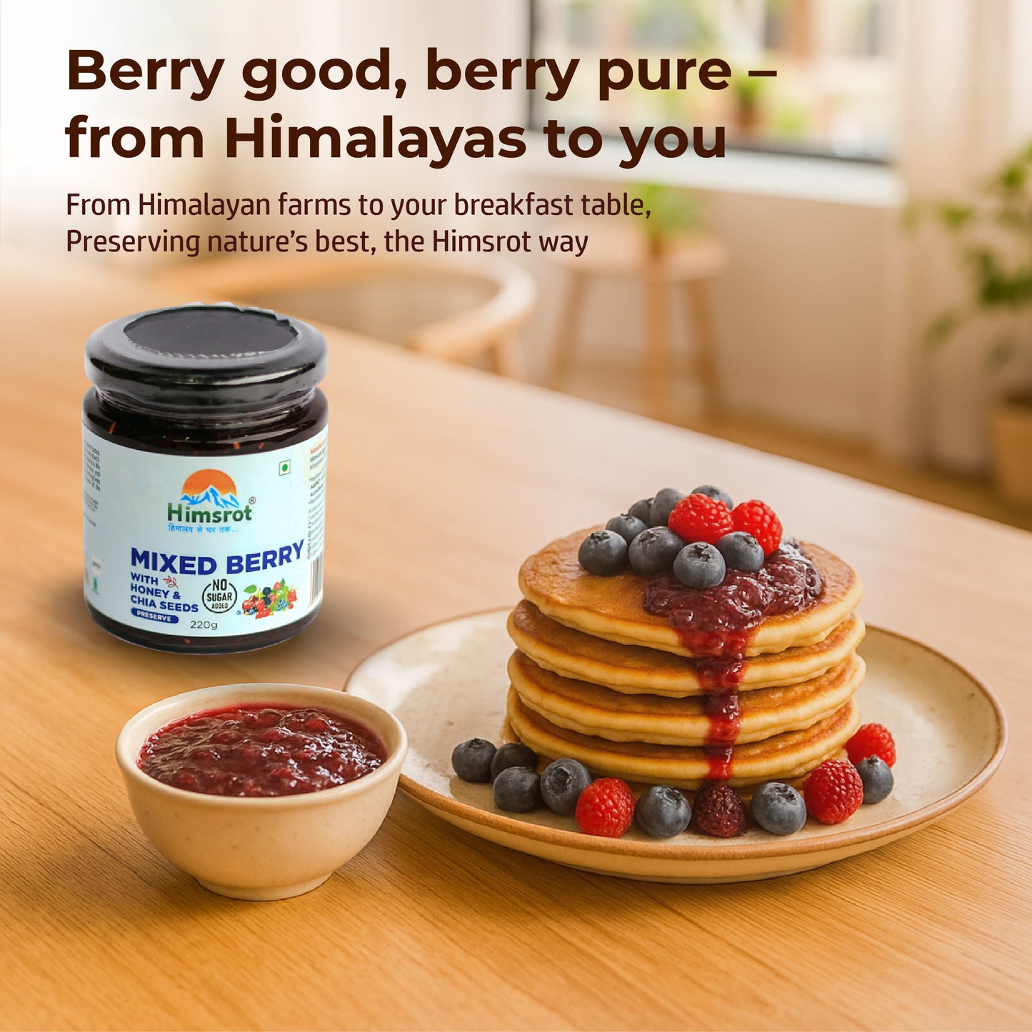 Himsrot Mixed Berry Preserve with Honey & Chia Seeds 250gm