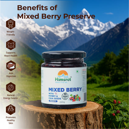 Himsrot Mixed Berry Preserve with Honey & Chia Seeds 250gm