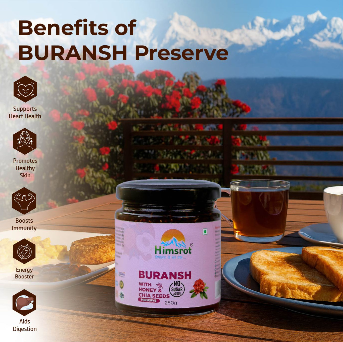Himsrot Buransh Preserve With Honey n Chia Seeds