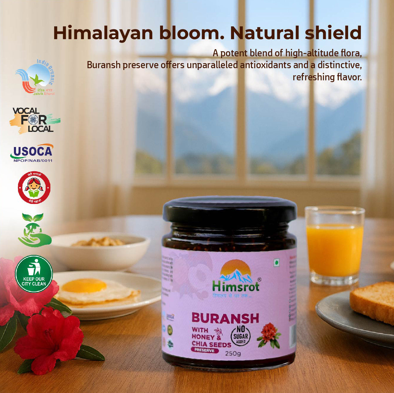Himsrot Buransh Preserve With Honey n Chia Seeds