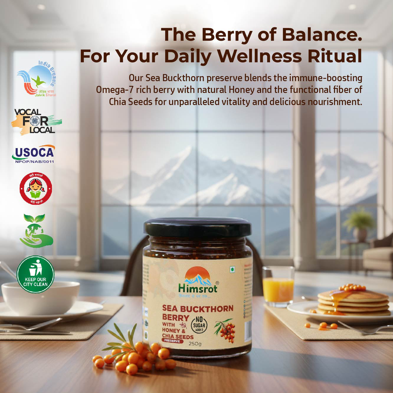 Himsrot Seabuckthorn Berry Preserve With Honey n Chia Seeds